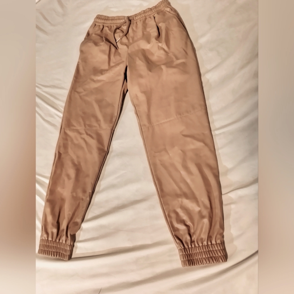 Zara Xs Tan Jogger Sweatpants Elastic Waistband
